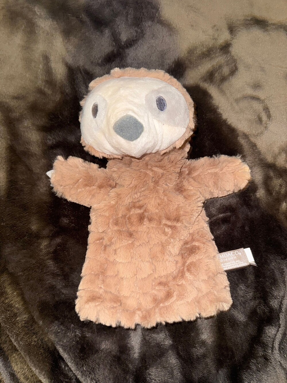 DEMDACO Sloth Hand Puppet Brown Plush Toy